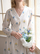 Keyla Floral Embroidery V-Neck Cotton Dress