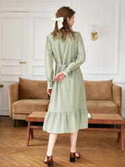 Adelyn V-Neck Polka Dot Midi Dress