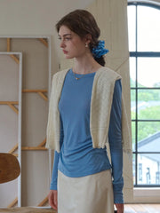 Teagan Round Neck Lyocell Wool Top