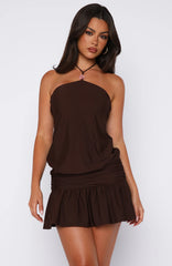 Be The Light Mini Dress Chocolate