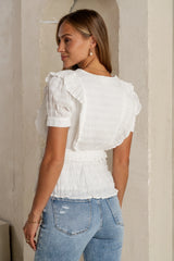 Holly Textured Blouse in White