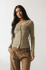 Mattie Ruffle Top in Olive