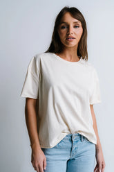 Abby Oversized Tee in Ecru