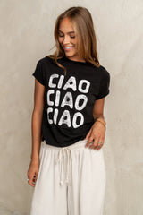 Ciao Graphic Tee in Black