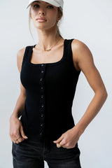 Apollo Knit Tank Top in Black