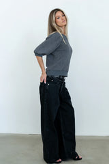 Marrel Textured Top in Charcoal