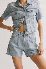 Carmie Light Wash Denim Top