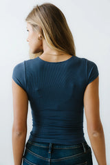 Leslie Cutout Top in Navy