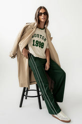 Boston Oversized Graphic Tee in Green