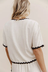 Bailey Ric Rac Tie Front Top