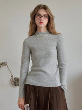 Abby Mock Neck Ribbed Sweater
