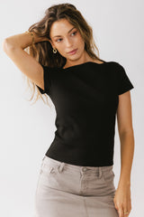 Martha Boatneck Top in Black