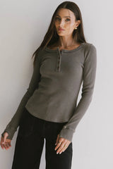 Conrad Fitted Waffle Tee in Olive