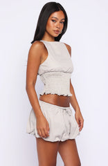 Runaway Heart Top Beige Check