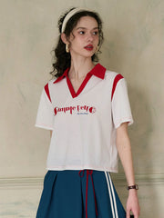 Clarissa V-Neck SR Logo T-shirt