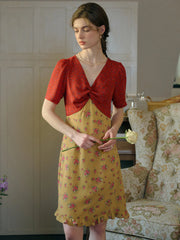 Amethyst V-Neck Floral Dress