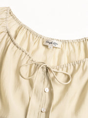 Zuri Round Neck Embroidery Lyocell Blouse