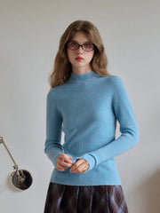 Abby Mock Neck Ribbed Sweater