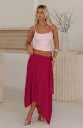 Free All Night Midi Skirt Berry