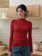 Annalise Mock Neck 100% Merino Wool Sweater