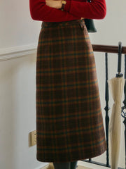 Tallulah Scottish Vintage Plaid Straight Skirt