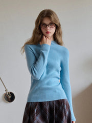 Abby Mock Neck Ribbed Sweater