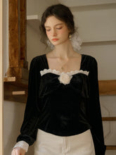 Nyla Square Neck 3D Rose Top