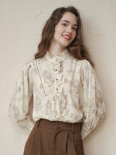 Candance Apricot Stand Collar Blouse