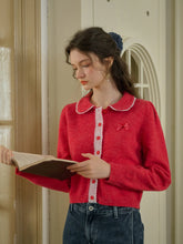 Laylah Doll Neck Collision Lace Sweater Cardigan