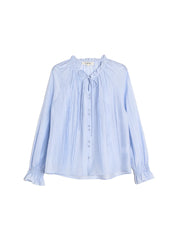 Sana Ruffle Collar Tie Blouse - Blue