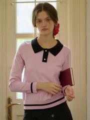 Dolly Round Neck Contrasting Sweater