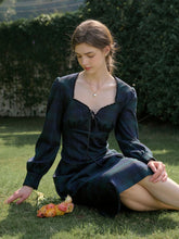 Maeve Plaid Print Sweetheart Neck Knot Front Dress