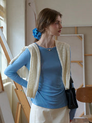 Teagan Round Neck Lyocell Wool Top