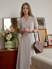 Catalina V-Neck French Stripes Dress