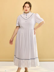 Plus Size Alva Retro Lace Blue Dress