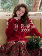 Cleo Round Neck Jacquard Cardigan