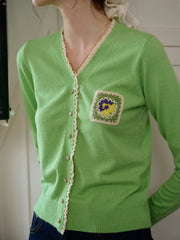 Adalynn V-Neck Lace Patchwork Lapel Brooch Decoration Blazers With Front Patch