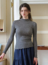 Amanda Ruffle Collar 100% Wool Sweater