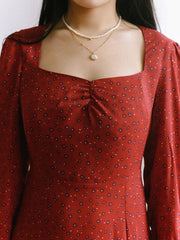 Ensley Floral Printed Black Dress