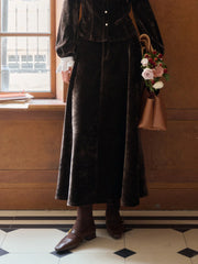 Goldie A-Line Velvet Skirt