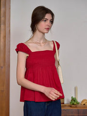 Riley Square Neck 100% Cotton Blouse