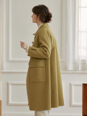 Simple Retro Kiera Wool Green Long Coat