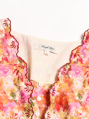 Adalyn Wavy Neck Floral 100% Cotton Dress