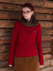 Araceli Round Neck 100% Wool Cardigan