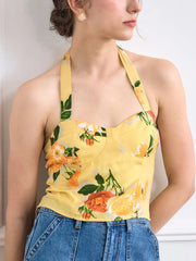 Faye Vintage Print Halter Top