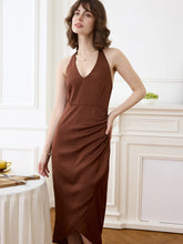 Lilianna Elegant Halter Neck V-Neck Dress