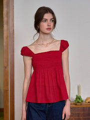 Riley Square Neck 100% Cotton Blouse