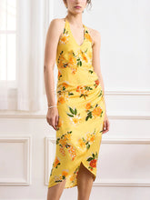 Zelda Printed V Neck Halter Dress