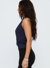 Michella Wrap Top Navy