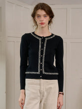 Cara Simple Contrasting Black Cardigan